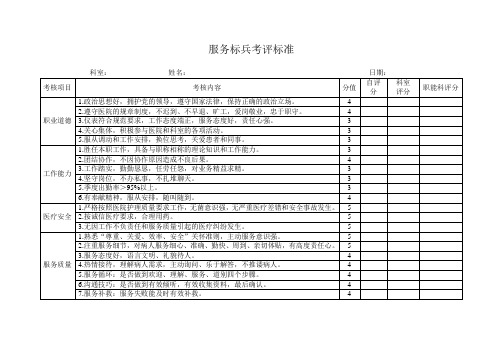 服务标兵考评标准