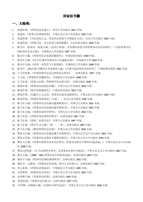 诉讼法书籍