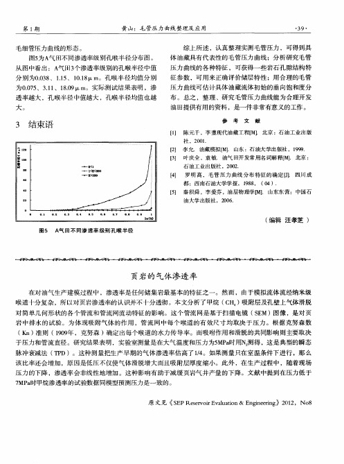 页岩的气体渗透率