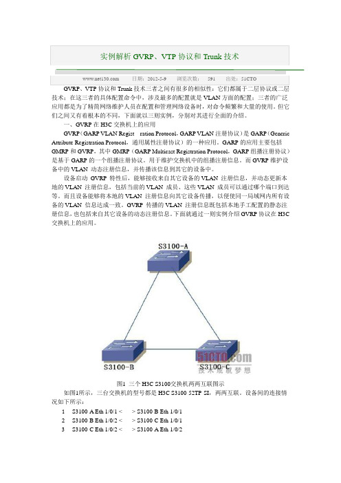 实例解析GVRP、VTP协议和Trunk技术