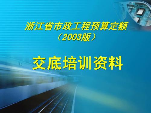 浙江省市政工程预算定额(2003版)