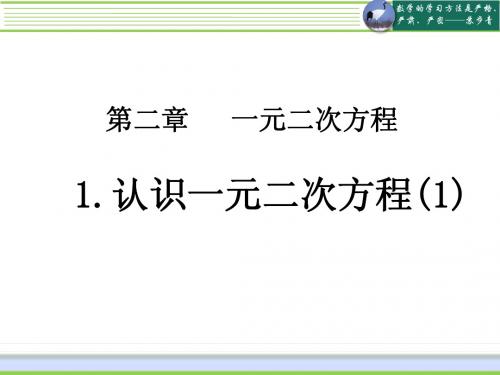 2.1认识一元二次方程上课课件