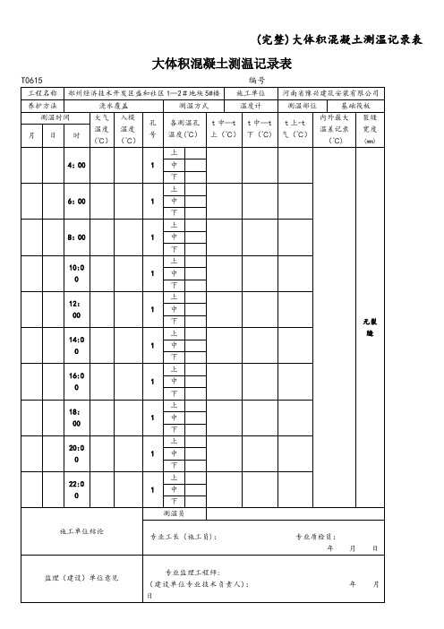 (完整)大体积混凝土测温记录表