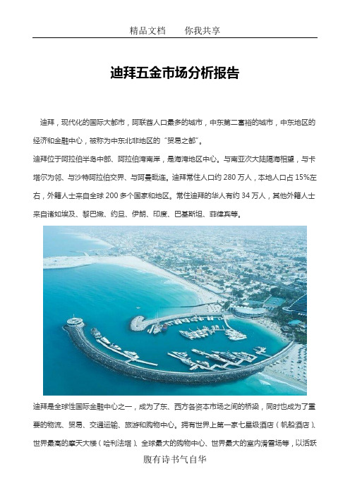 迪拜五金市场分析报告