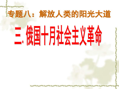 俄国十月社会主义革命(2018届高考一轮复习优质课件)