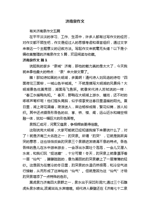 济南泉作文