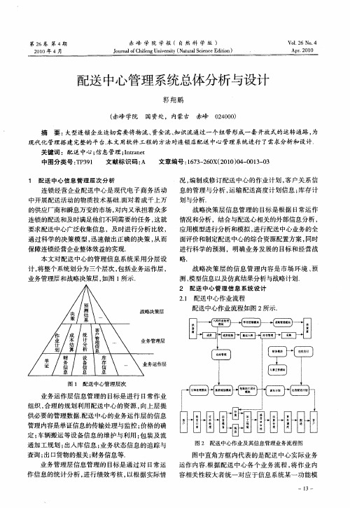 配送中心管理系统总体分析与设计