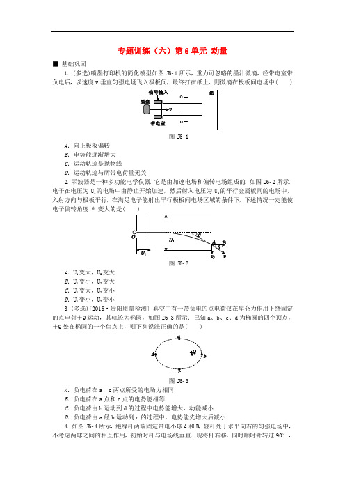 全品复习方案高考物理大一轮复习 专题训练(六)第6单元 动量