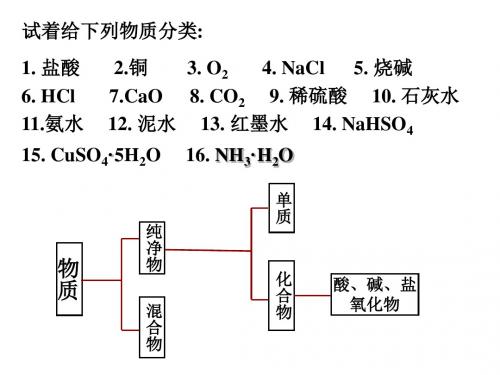 第二章 第一节 物质的分类(胶体)