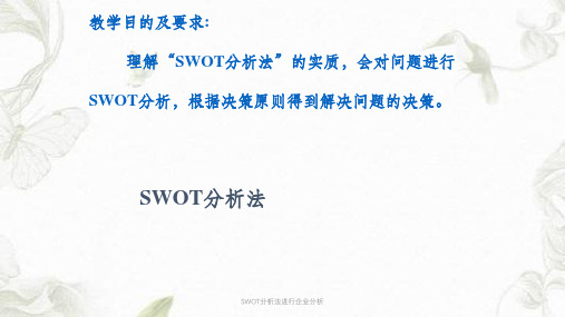 SWOT分析法进行企业分析课件