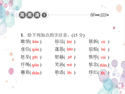 (人教版)九年级语文下册：周周清一