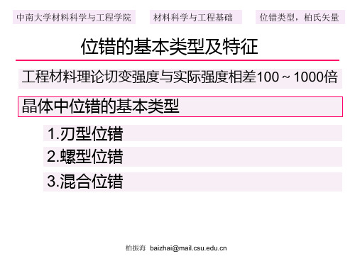 2.位错类型及柏氏矢量