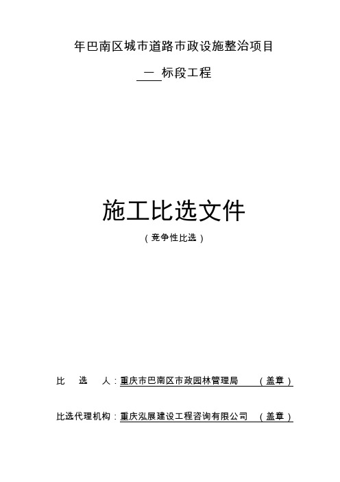 巴南区城市地面道路竞争性比选招标文件范本