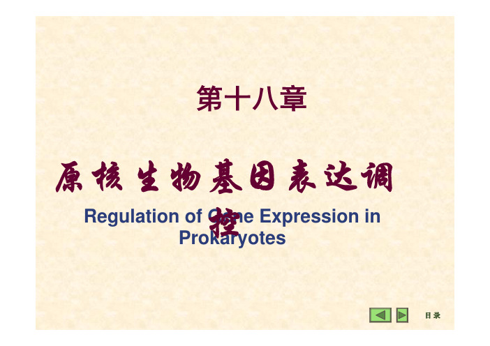 生物化学 人民卫生出版社 第18章原核生物基因表达调控