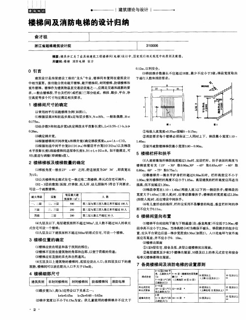 楼梯间及消防电梯的设计归纳