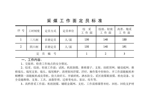 淮北矿业集团劳动定员汇编