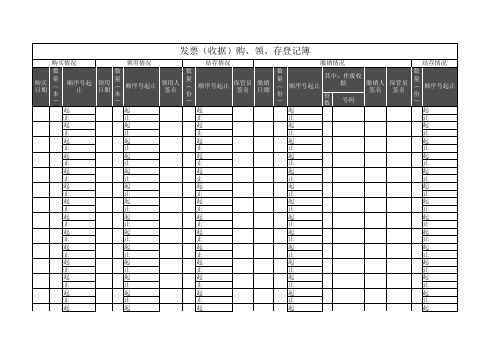 发票(收据)登记簿