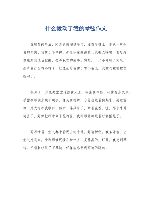 什么拨动了我的琴弦作文