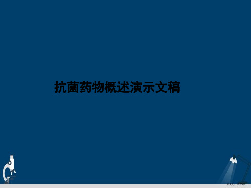 抗菌药物概述演示文稿