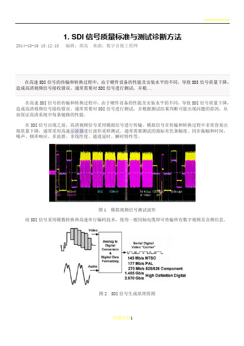 HD-SDI信号质量标准与测试诊断方法