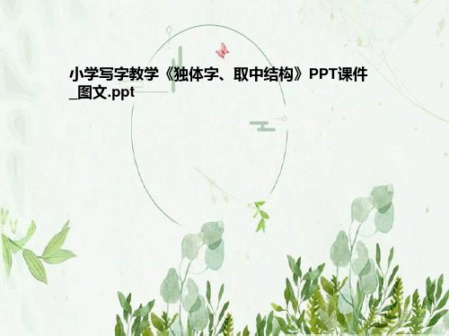 小学写字教学《独体字、取中结构》PPT课件_图文