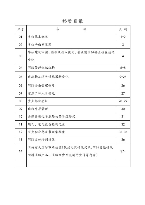 消防安全基本情况档案