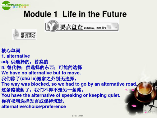 高考英语总复习《学案与测评》Module1 Life in the Future课件 外研版必修4