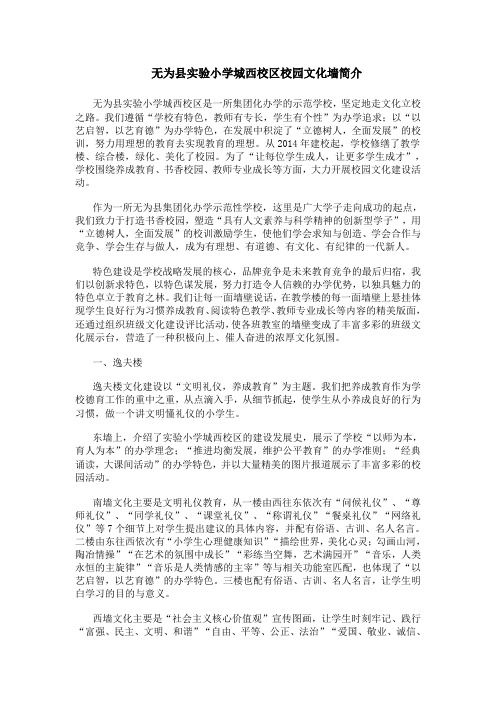 无为县实验小学城西校区校园文化墙简介