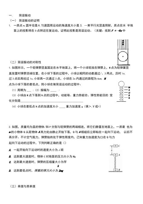 简谐振动、机械波练习题(含答案)