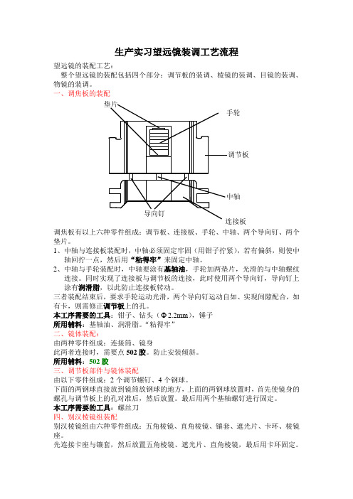 竞赛用望远镜  7倍20装调流程