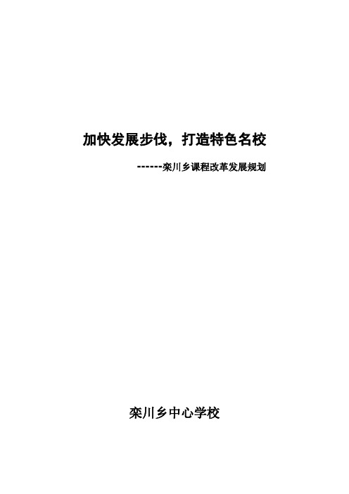 栾川县栾川乡课改发展规划