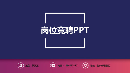 定制级别干部竞聘自荐书PPT