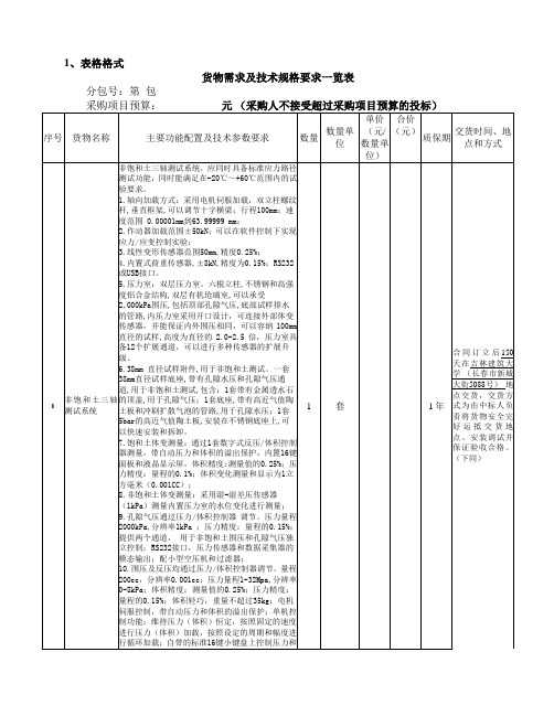 1、表格格式