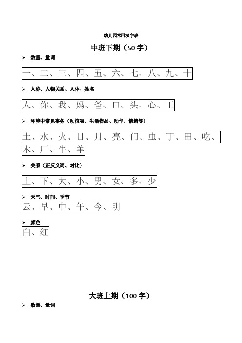 幼小衔接汉字幼儿园必看