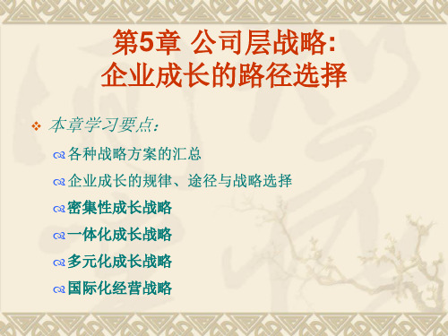 第5章公司层战略企业成长的路径选择