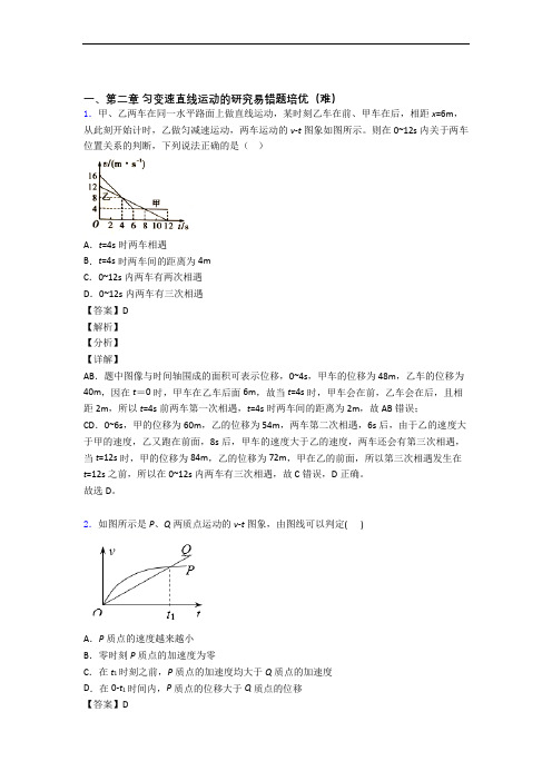 四川省宜宾市第三中学第二章 匀变速直线运动(提升篇)(Word版 含解析)