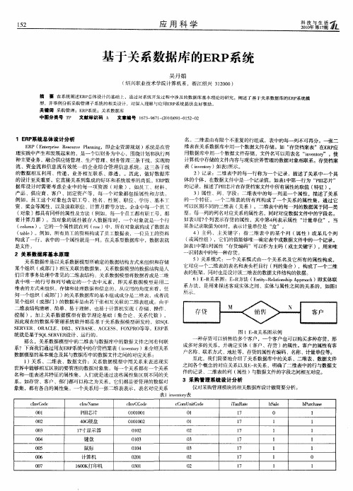 基于关系数据库的ERP系统