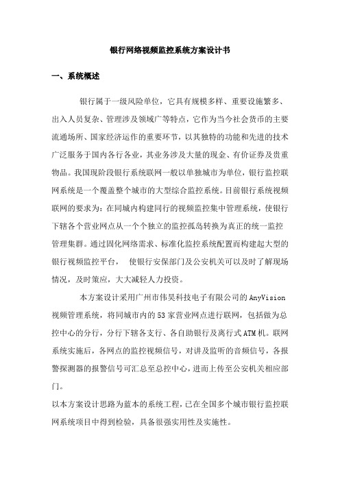 银行网络视频监控系统方案设计书