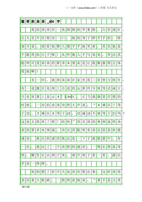 三年级写人作文：聪明的弟弟_400字