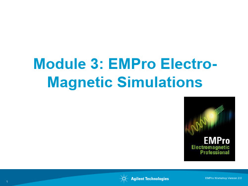 安捷伦EMPro内部培训资料3 - EMPro Electro-Magnetic Simulations version 2.0