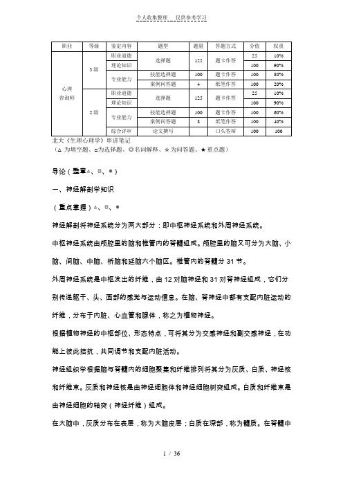 【考试大论坛】-《生理心理学》串讲笔记