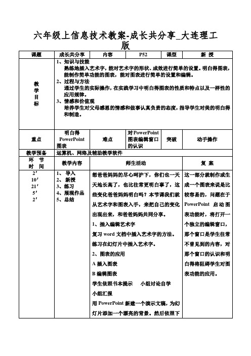 六年级上信息技术教案-成长共分享_大连理工版