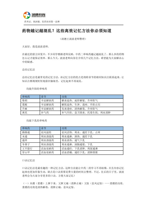 药物越记越混乱？这些高效记忆方法你必须知道