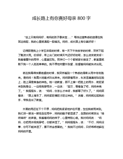 成长路上有你真好母亲800字