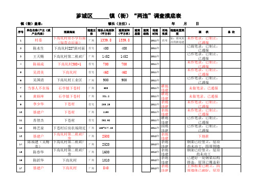 两违调查摸底列表1