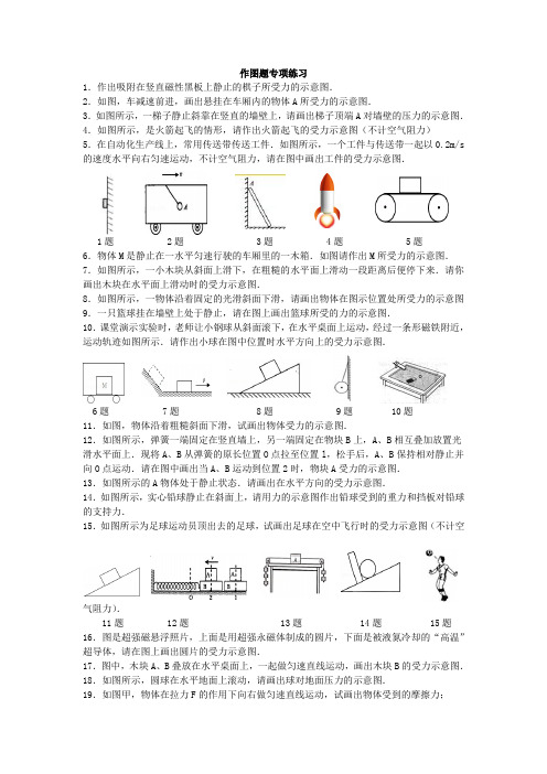 初中八年级物理力的示意图作图专项练习