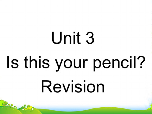 人教版七年级上册英语Unit3 Is this your pencil 复习课件 (共19张PPT)