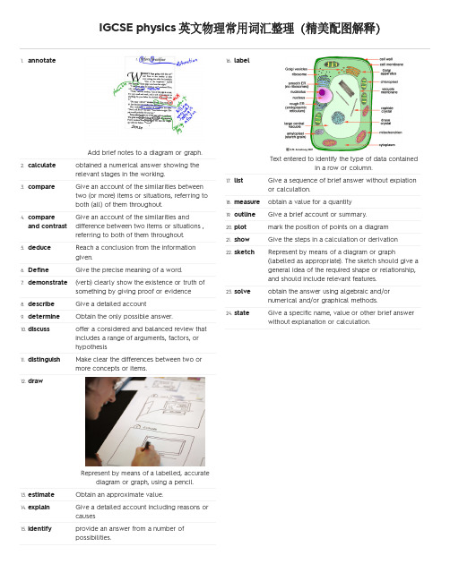 IGCSE physics 英文物理常用词汇整理(精美配图解释)