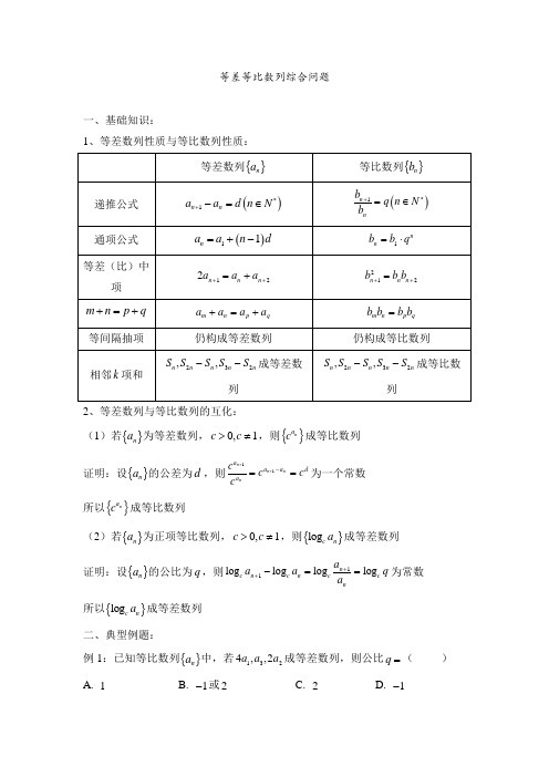 高考数学热点问题专题解析——等差等比数列综合问题