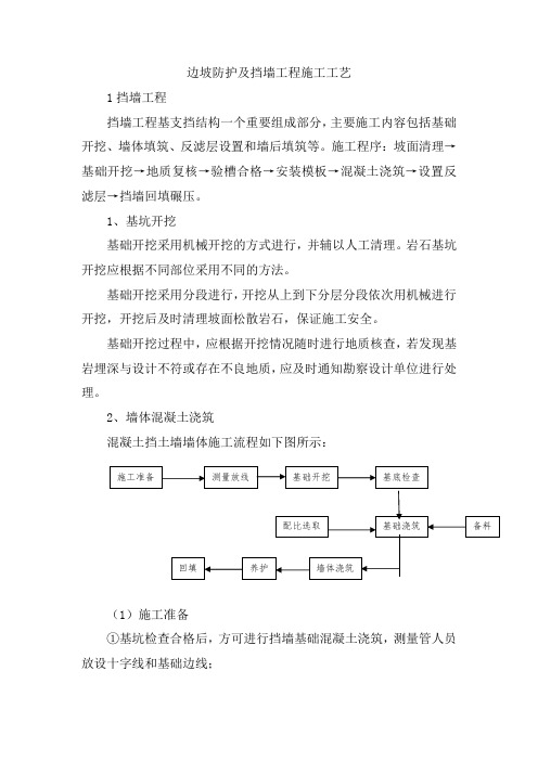 边坡防护及挡墙工程施工工艺